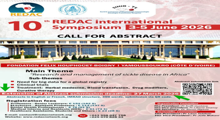 Prolongement de la date de soumission des résumés: 10ème Symposium international international REDAC, Yamoussoukro(Côte d’Ivoire).